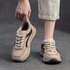 Johnature Genuine Leather Sneakers Plush Warm Cotton Shoes Retro Versatile Casual Women's Shoes