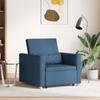 Extendable Sleeper Sofa Single Blue 90 x 165 x 87 cm Fabric