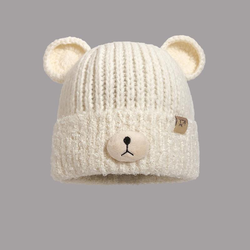 

Осень и зима шапка с ушками медведя для защиты ушей теплая шапка-мешок на голову шерстяная шапка милая и симпатичная вязаная шапка студенческая универсальная шапка женская