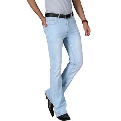 Bota masculina corte perna queimado solto ajuste cintura alta designer masculino clássico jeans verão fino micro queimado jeans