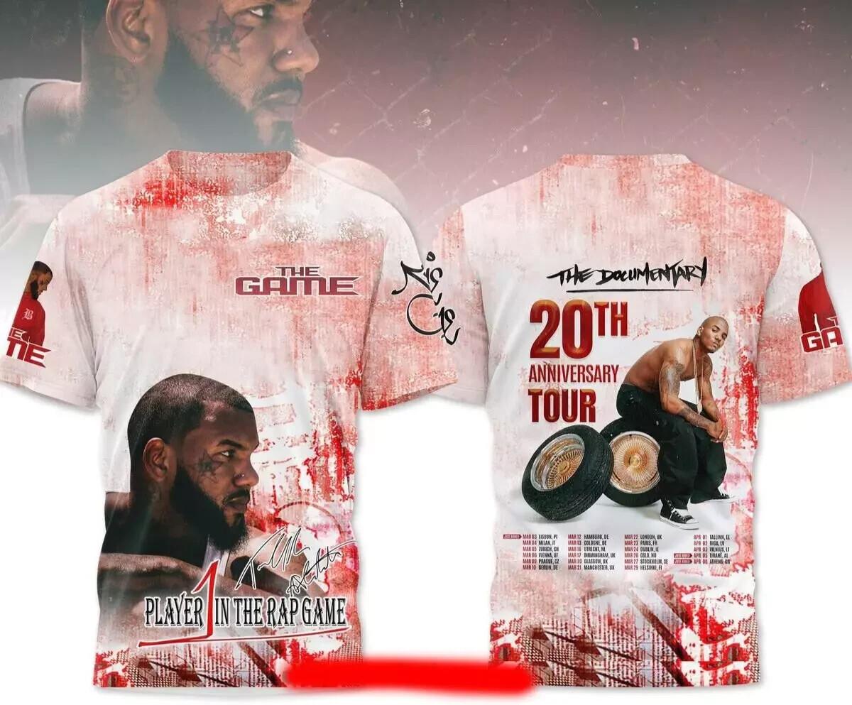 The Game Documentary 20th Anniversary Tour 2026 3D T-Shirt XXXXL