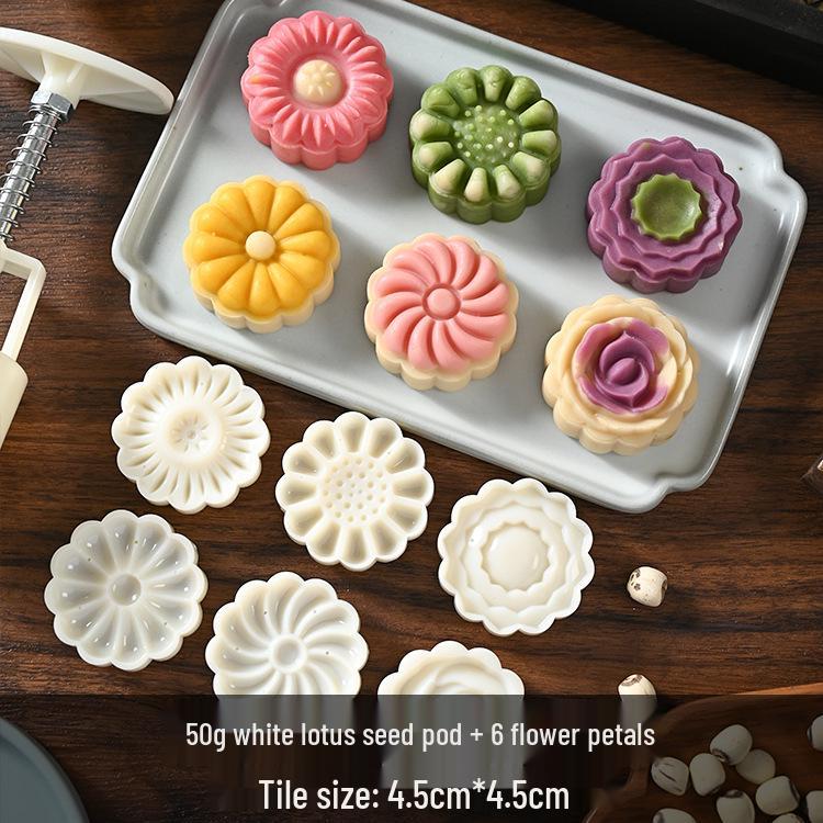 Mid-Autumn Mooncake Press - Flower Ice Skin Mold for Pastry & Mung Bean Cake