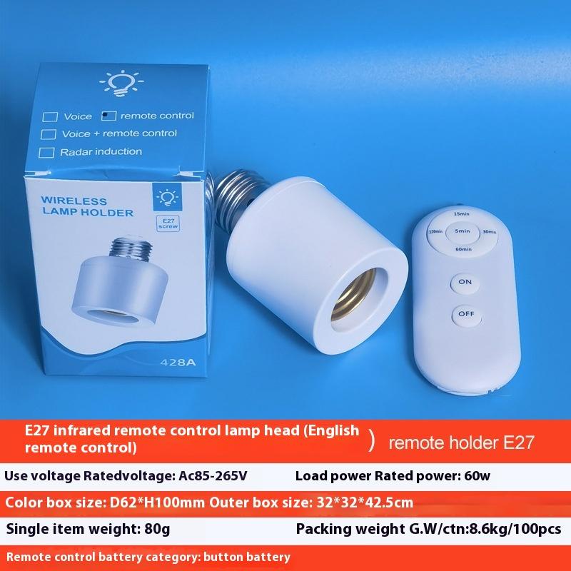 1 Set Baby Room Bedroom Home Smart Timer Switch E27 Wireless Remote Control Smart Timer Switch 85V-265V Lamp Holder