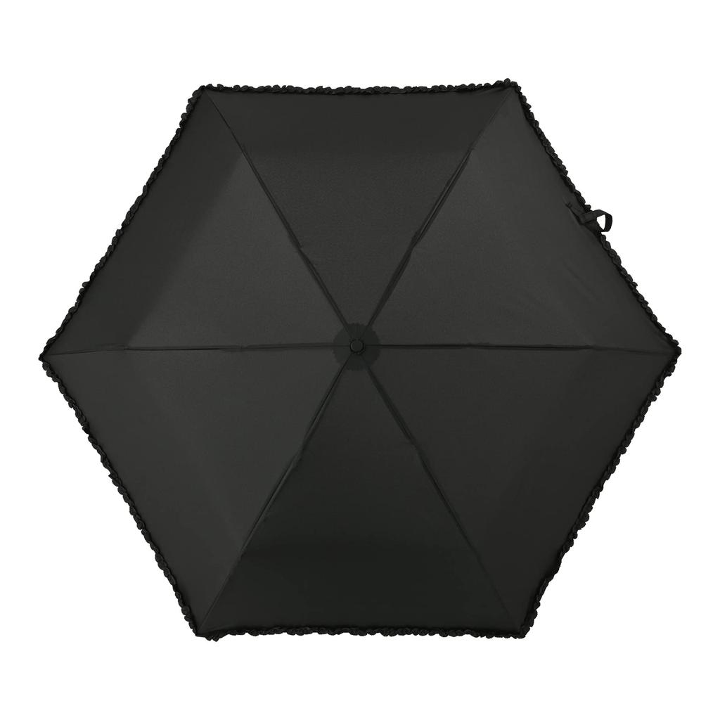 Nifty Colors Folding Frill Carbon Lightweight Mini 1540BK Umbrella, 55,
