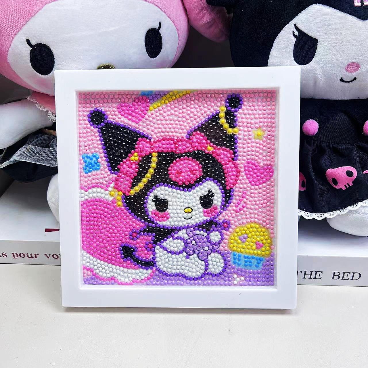Children S Diamond Painting Handmade Diy Masonry Painting Cartoon Diamond Sticker Bedroom Living Room Decorative Painting Photo Frame q437 with photo frame [ 17cm * 17cm ]