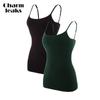 Dame Camisole Cotton Tank Top Undertøy Dame Undies Justerbar stropp Natt Natttøy Fitness Wear Pack x 2