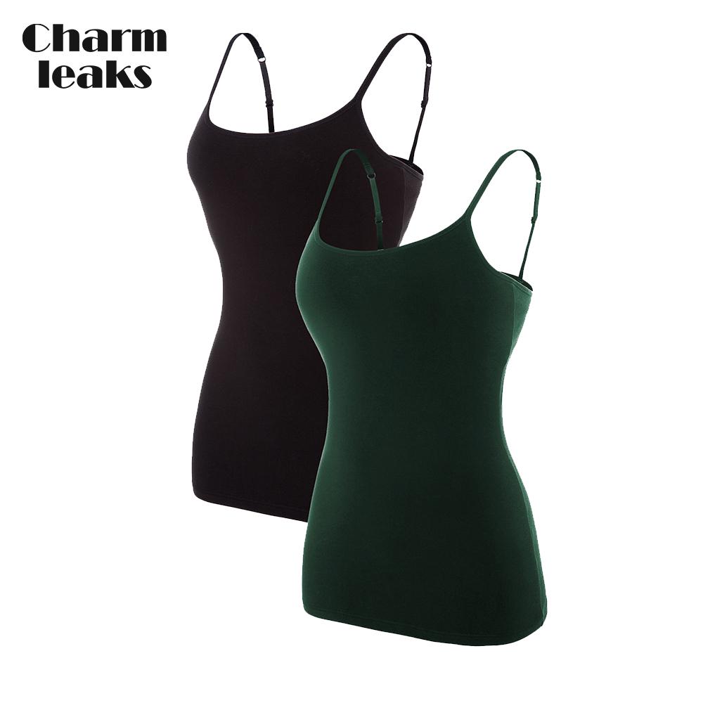 

Женская хлопковая майка Charmleaks, нижнее белье, женские трусы с регулируемым ремешком, ночная одежда для сна, комплект одежды для фитнеса, 2 шт. XXL зелёный
