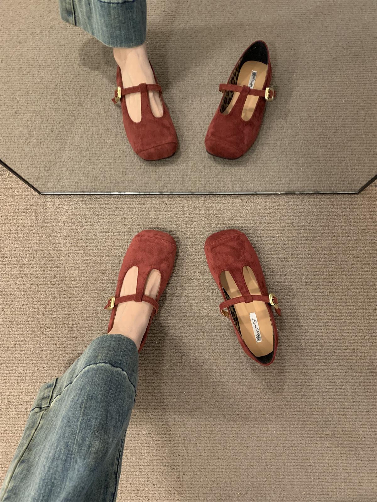 

2025 new flat-bottomed retro small red Mary Jane single shoes women s shoes new spring and autumn French leopard print beans 40