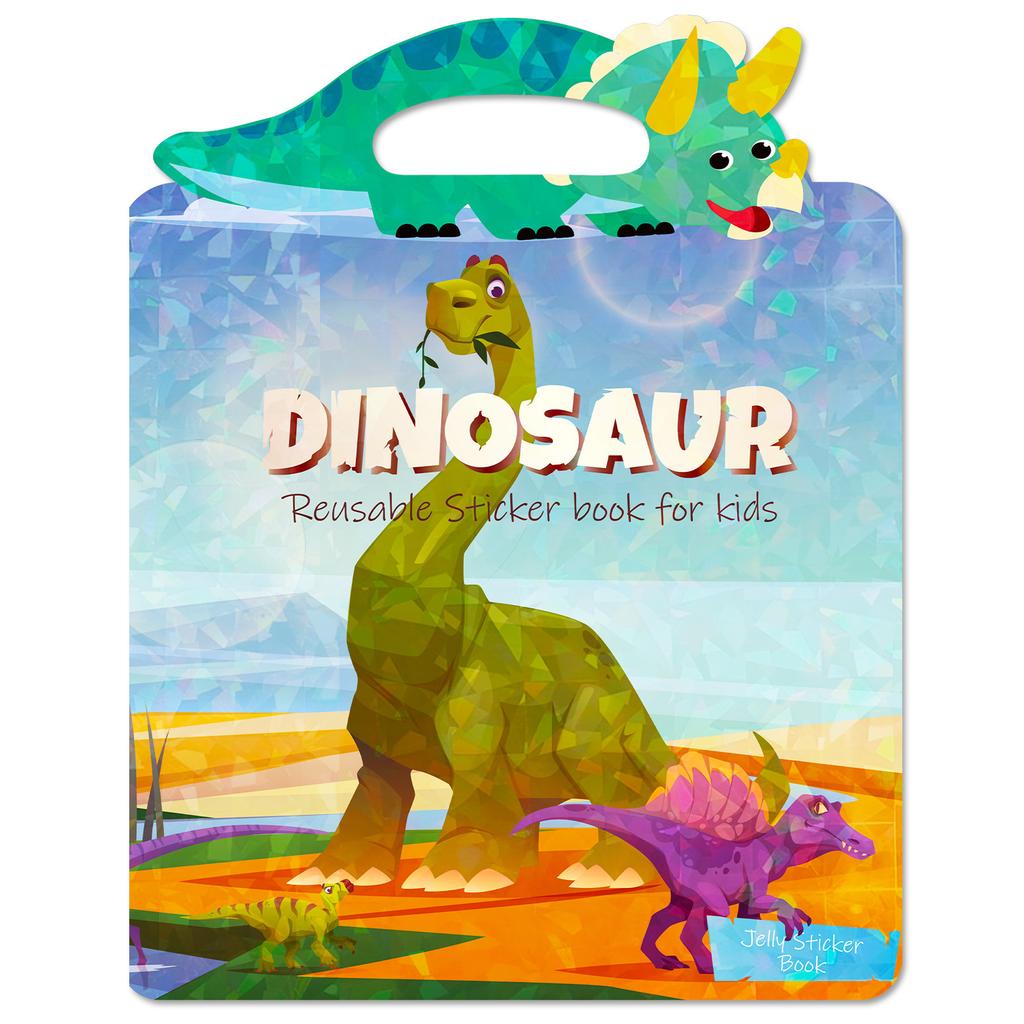 Children's Quiet Book Concentration Cultivation Dinosaurs Can Repeatedly Paste Hand-held Jelly Stickers Book