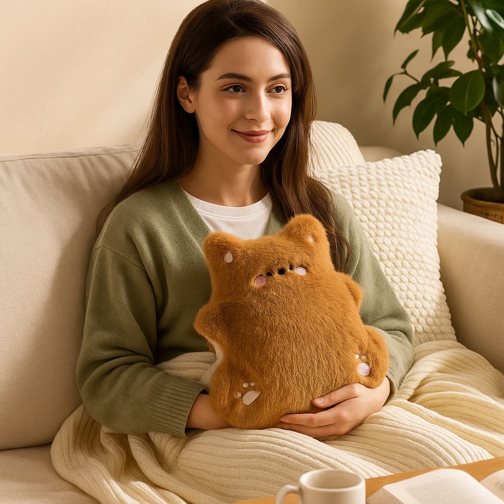 PVC Plush Hand Warmer Cartoon Hand Foot Warmer Portable Water Injection Bag  Women Period