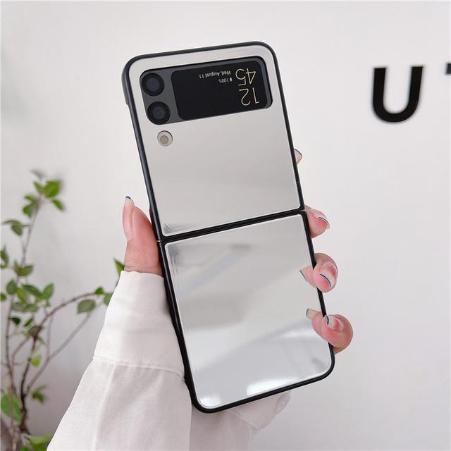 

Зеркальный чехол с полным обзором для телефона Samsung Galaxy Z Flip 3 4 Flip4, противоударный силиконовый чехол для женщин с макияжем, Z Flip4 for Z Flip 4