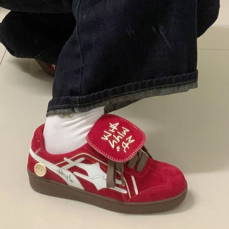 

Красные туфли Dexun женские 2025 лето новые универсальные модные повседневные спортивные туфли женские корейская версия студенческие туфли Форреста Гампа женские 40 красный