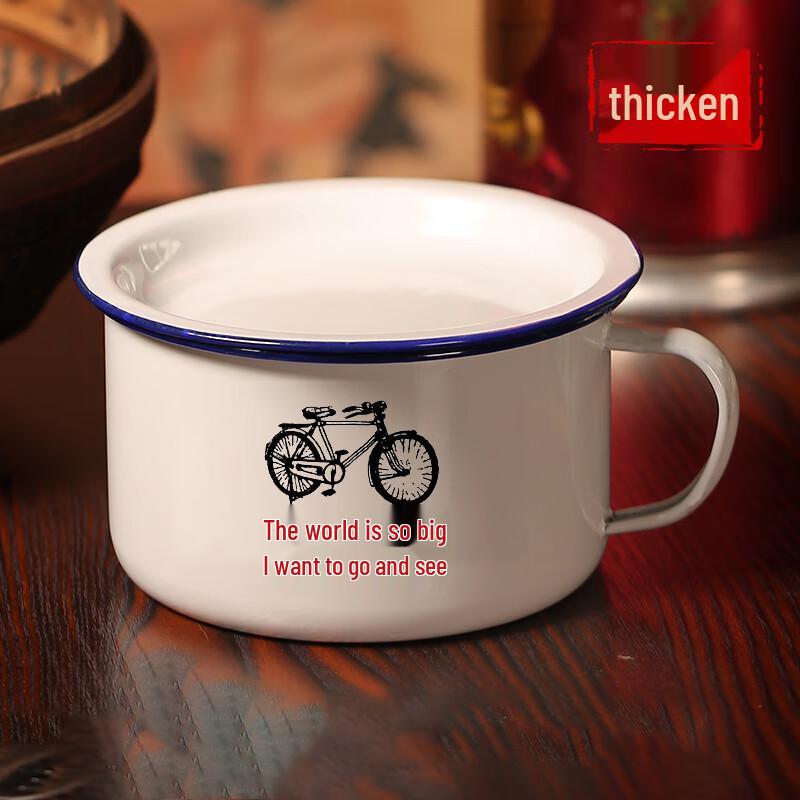 Эмалированная миска для лапши Zhào Rán в винтажном стиле с крышкой, 1,3 л, 15 см.