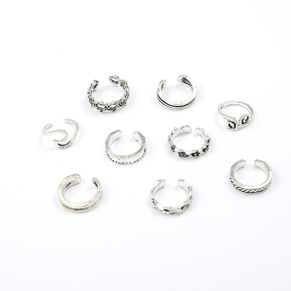 9Pcs Adjustable Toe Rings for Women Hypoallergenic Open Toe Ring Set Women Beach Foot Jewelry Caring Women Foot Ring Jewelry