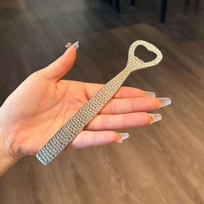 Robuster gehämmertes Edelstahl Flaschenöffner Eleganter Hebelmechanismus mit Hammerstruktur