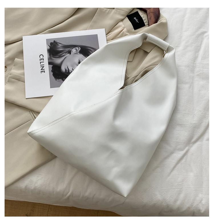

Trendy Student Large Capacity Crossbody Bag Fashionable Pu Material Shopping Tote In Brown Black And White білий