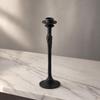 Black Pedestal Candle Holder with Round Base Sturdy for Entryway