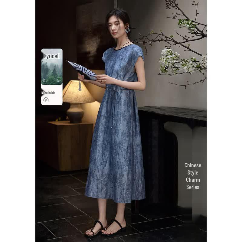 XWI National Style Blue Midi Dress L