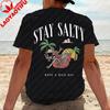 Keep Salty Skull Pattern Unisexs Summer Pure Cotton Fashionable Summer Beach Pattern Loose Casual Sports Short Sleeved Tshirt