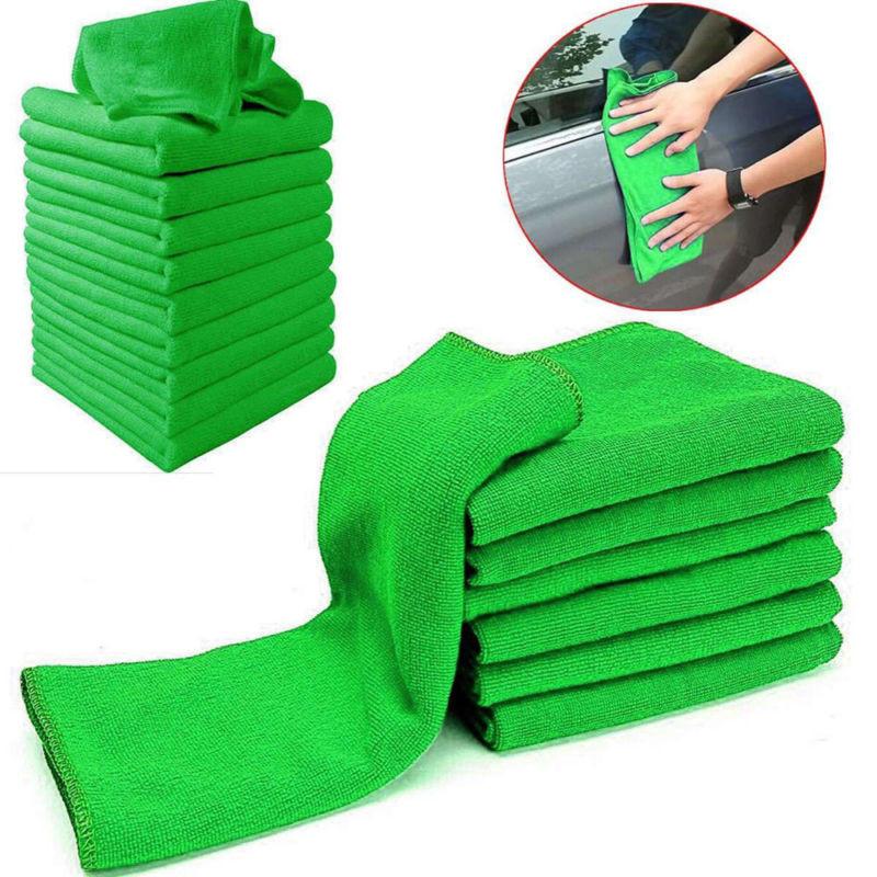 

Pcs 10 Green Microfiber Washcloth Auto Car Care Cleaning Towels Soft Tool Cloths