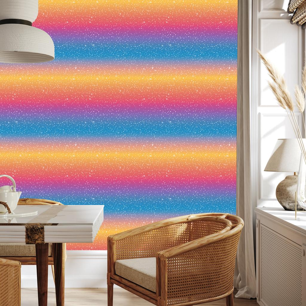 Blue and Coral Glitter Wallpaper for Living Room and Bedroom 50x1000