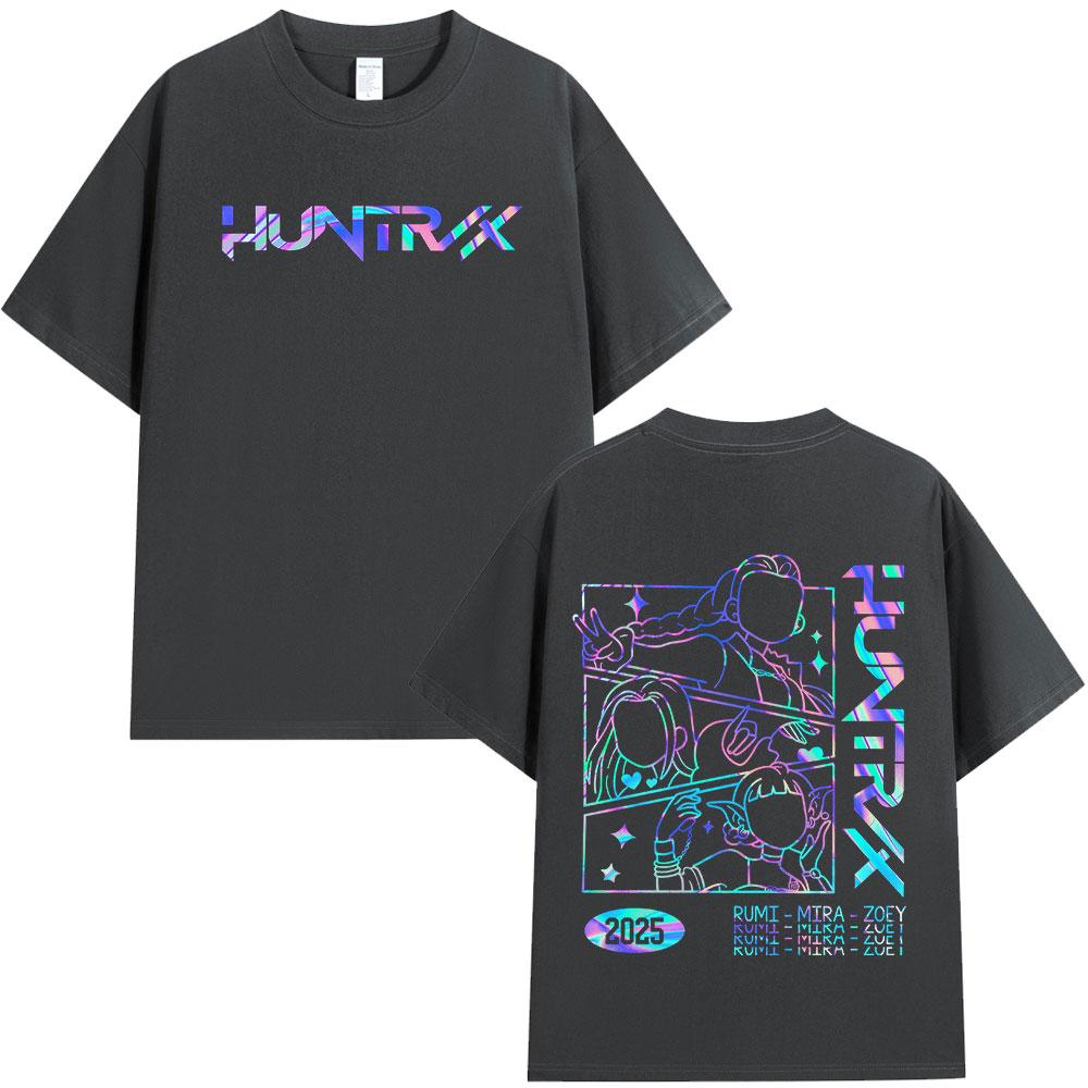 KPop Demon Hunter T-shirt From Anime Rumi Mira Zoey Men's and Women's Same Oversized High-quality Cotton Comfortable Streetwear