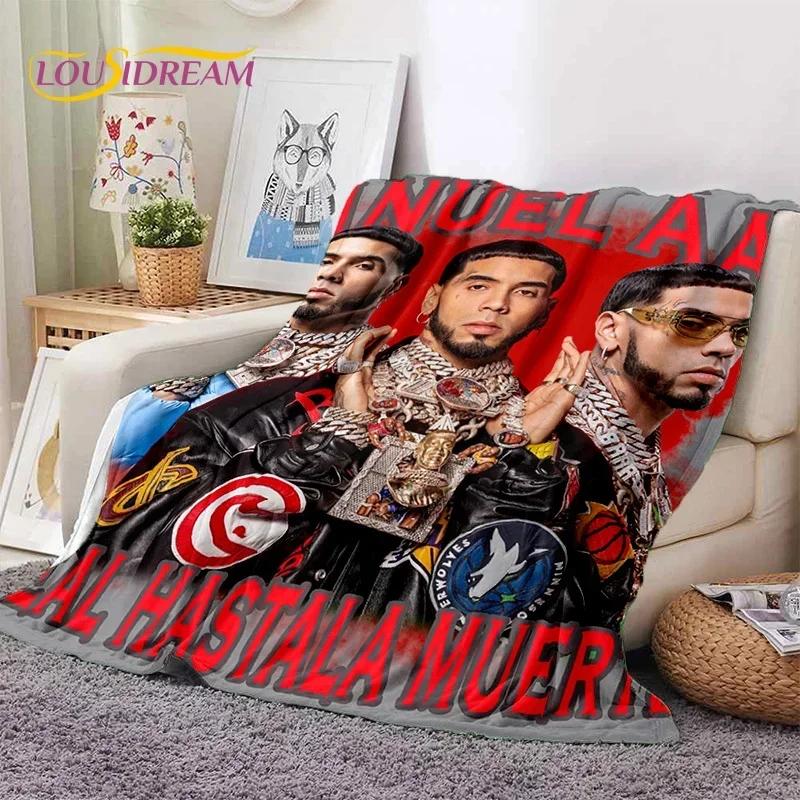 Anuel AA Inspired Hip Hop Throw Blanket Soft Flannel for Bed Sofa Outdoor Leisure Nap Gift