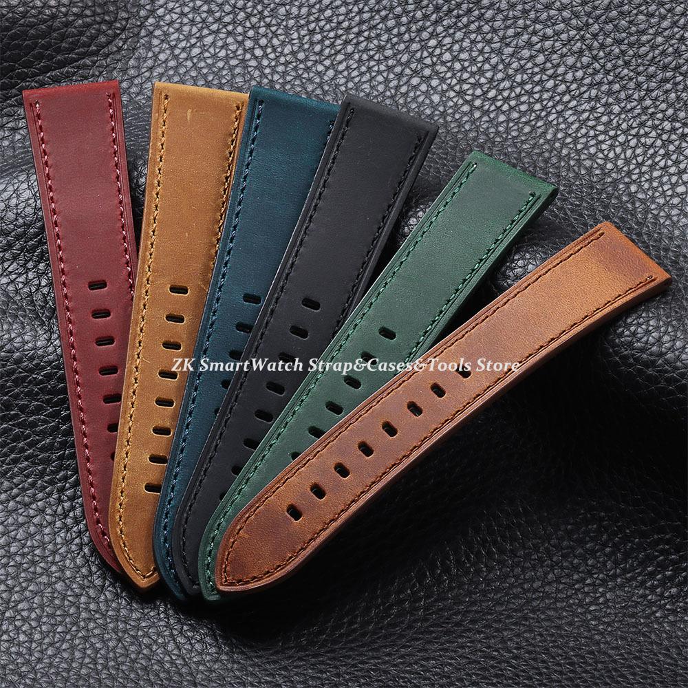 Vintage Retro Genuine Leather Watch Band 18mm 20mm 22mm 24mm Quick Release Soft Watch Bracelet Men Women Watch Strap Accessories