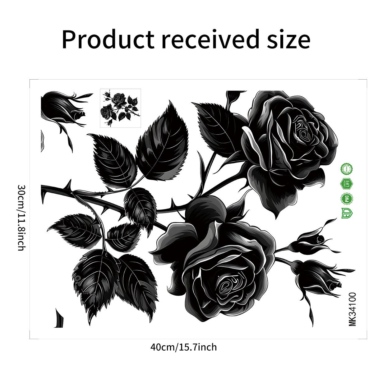 

Креативные наклейки на стену Black Rose для женщин и девочек, спальни, гостиной, панк-украшения на стену 30x40cm чёрный