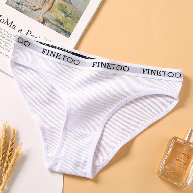 FINETOO сексуальные женские хлопковые трусики удобные женские трусы с буквенным принтом — фото 7