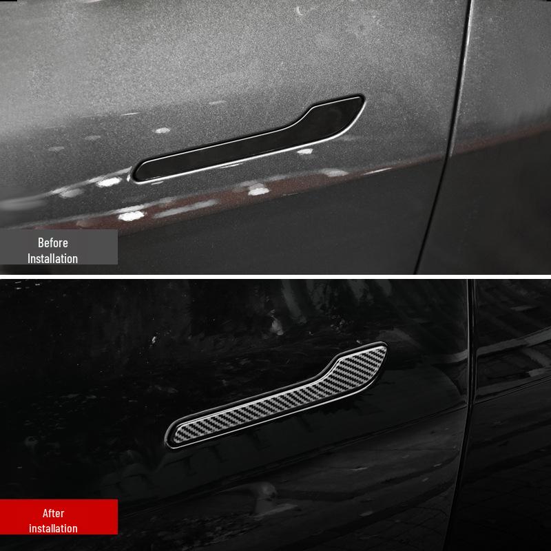 Tesla Model 3/Y Carbon Fiber Door Handle Decorative Sticker