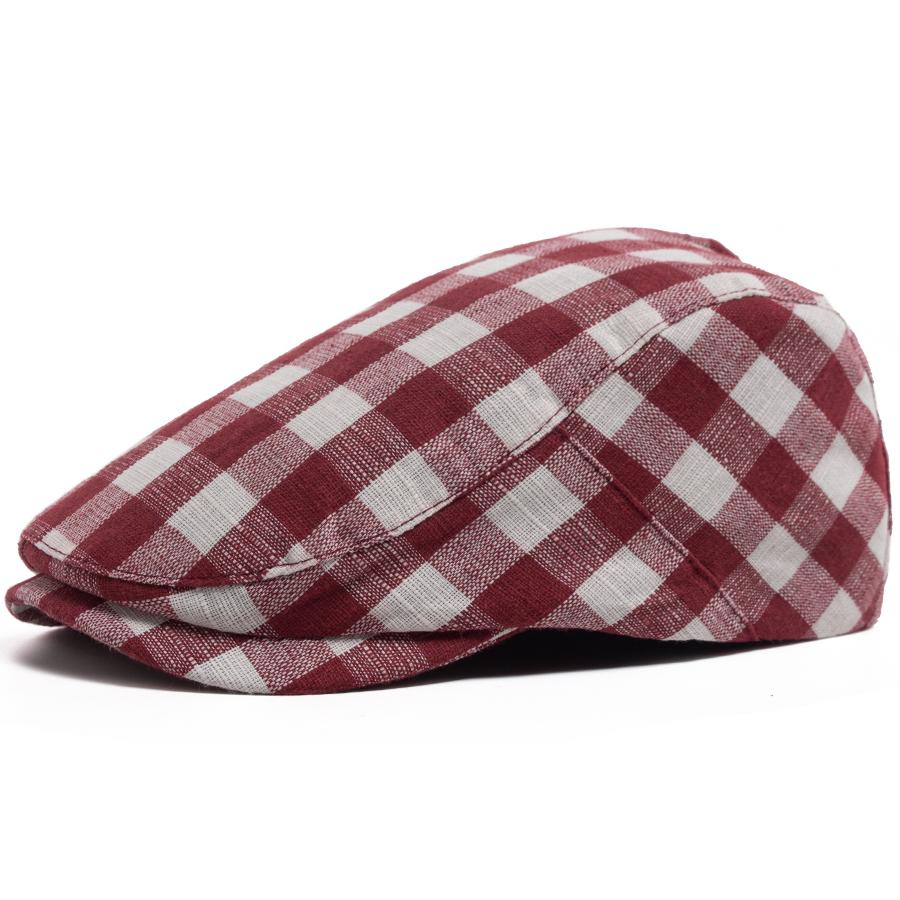 

New Fashion Plaid Beret Men Women Vintage Visor Flat Cap Spring Autumn Newsboy Hat Casual Female Berets Boina Adjustable вино красного