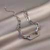 A Suit of Vintage Hollow Out Zircon Quadrate Chain Metal Bracelet Set for Woman Hip Hop Individuality Bracelet Paty Jewelry Gift