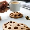1pc-Wooden Coasters, Insulation Mats, Bamboo Heat-resistant Coasters, Room Decorations, Kitchen Supplies