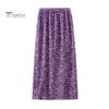 Solid Color Skirt Women Shiny Sequin Decoration Midi Elastic Soft Fabric High Waist Back Slit Design Beach Weddings Comfortable