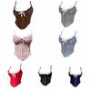 Ruffle Lace Flower Camisole Bowknot Suspender Vest Elegant Slim Crop Tops  Travel
