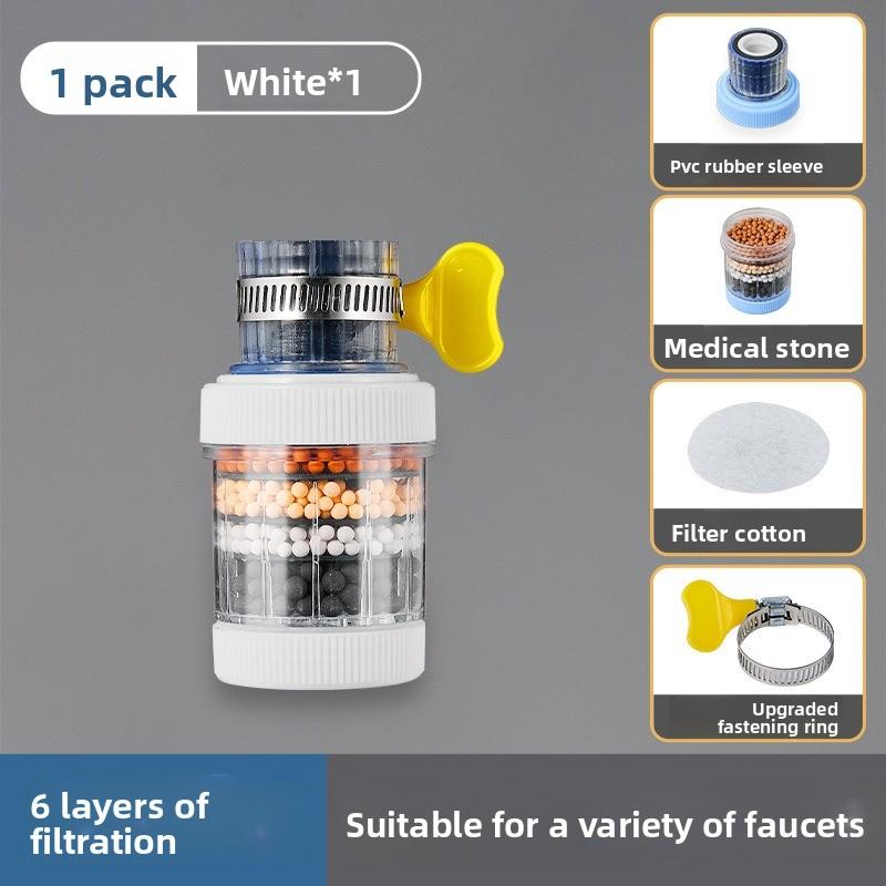 Filtr do kranu z 6-warstwową filtracją – Oszczędzający wodę, zapobiegający rozpryskiwaniu (Kamień Mafanowy) do kuchni