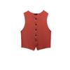 Spring Decorated Row Button Stretch Knitting Vest 5584664 Slit Design Knitting Midi Dress for Women 5584665