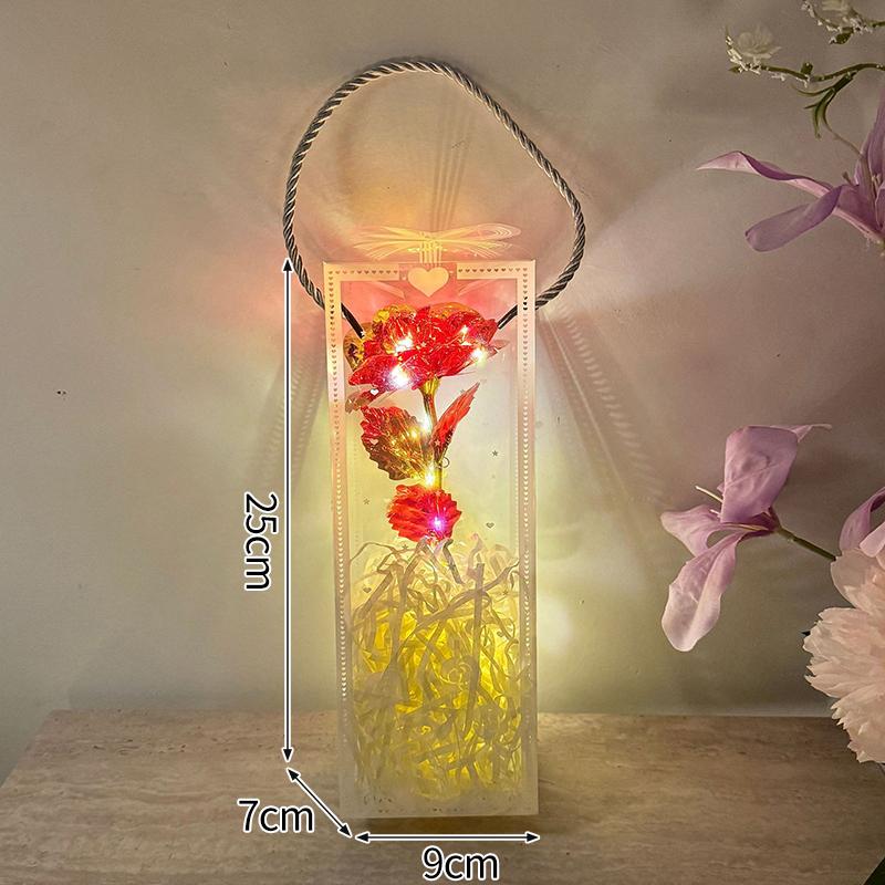 Eternal Flower Galaxy Rose Gift Items Artificial Flowers In Transparent Dome Valentine'S Day Present Vivid Foil Rose Desktop Ornament