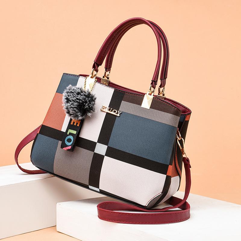 Women's bags New fashion plaid bags Tide messenger handbags Atmospheric large-capacity shoulder bags Women's bags