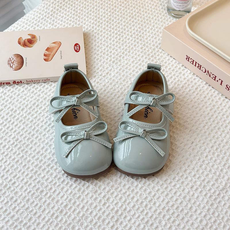 Little Girl Shallow Mouth Mary Jane Leather Shoes 2025 Spring and Autumn New Korean Version of Girls Bow Princess Shoes Soft Sole Single Shoes