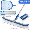 3Pcs Swimming Pool Brush Set Lightweight Aluminum Handle Pool Brush Bathroom Sponge Cleaning Brush Floor Ceramic Tile Clean Tool