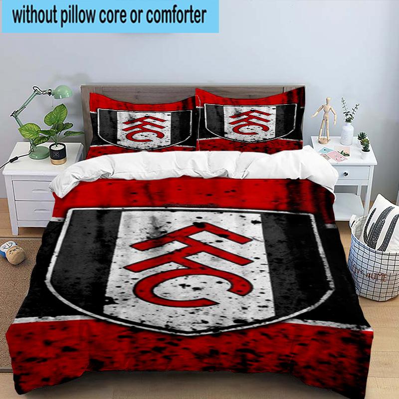 3pcs Fulham F.C Printed Bedding Set Duvet Cover Closure Includes 1 Duvet Cover & 2 Pillowcases Bedding Sets Home Decor Gifts