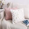 Double-Sided Feather Hot Stamped Plush Throw Pillow Cover