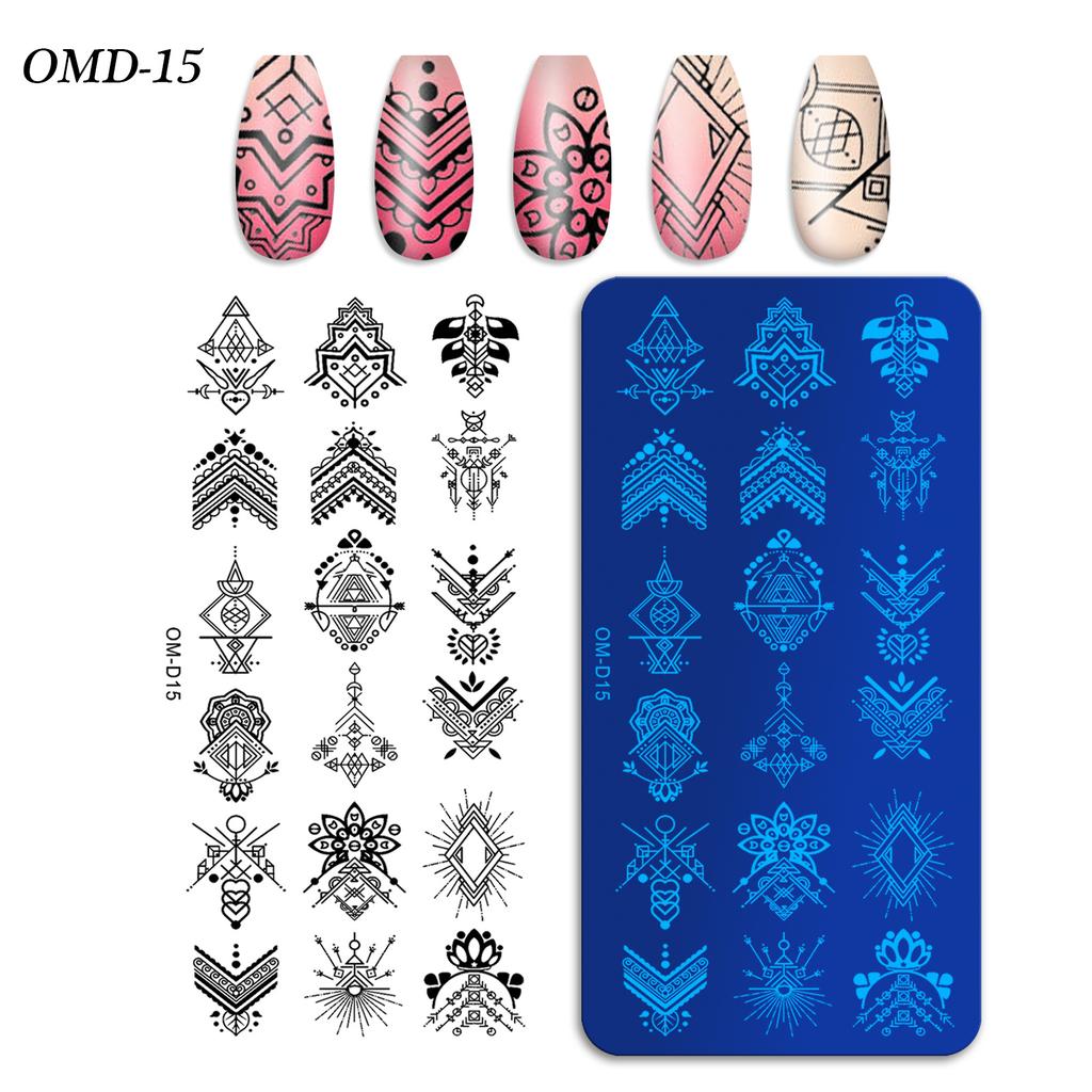 Nail Art Transfer Steel Plate, Rectangular Printing Oil Transfer Printing Steel Plate Blue Film Painted Board Omd Series