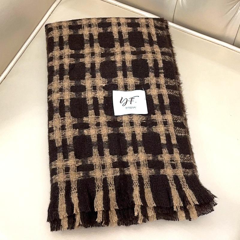 

сетка крестики-нолики сетка тысяча птиц имитация кашемирового шарфа женский корейская версия универсальный студенческий тренд пара утолщенный шарф 55*190