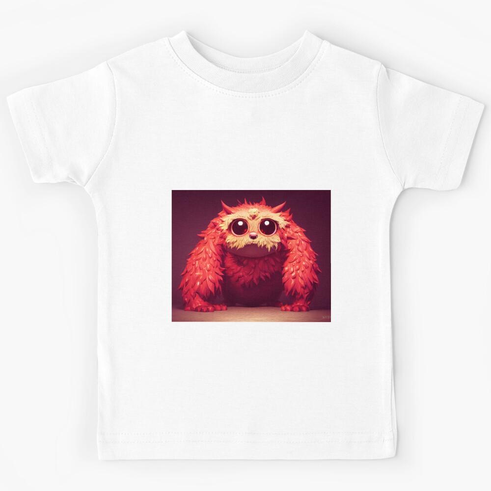 Cute Furry Red Monster Kids T-Shirt 100