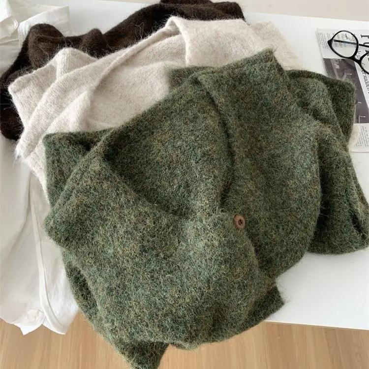 Woman Sweater Vest Sleeveless Retro Preppy Style Autumn Knitwears Waistcoat Outerwears Oversized Coats Winter Sweater Jumpers