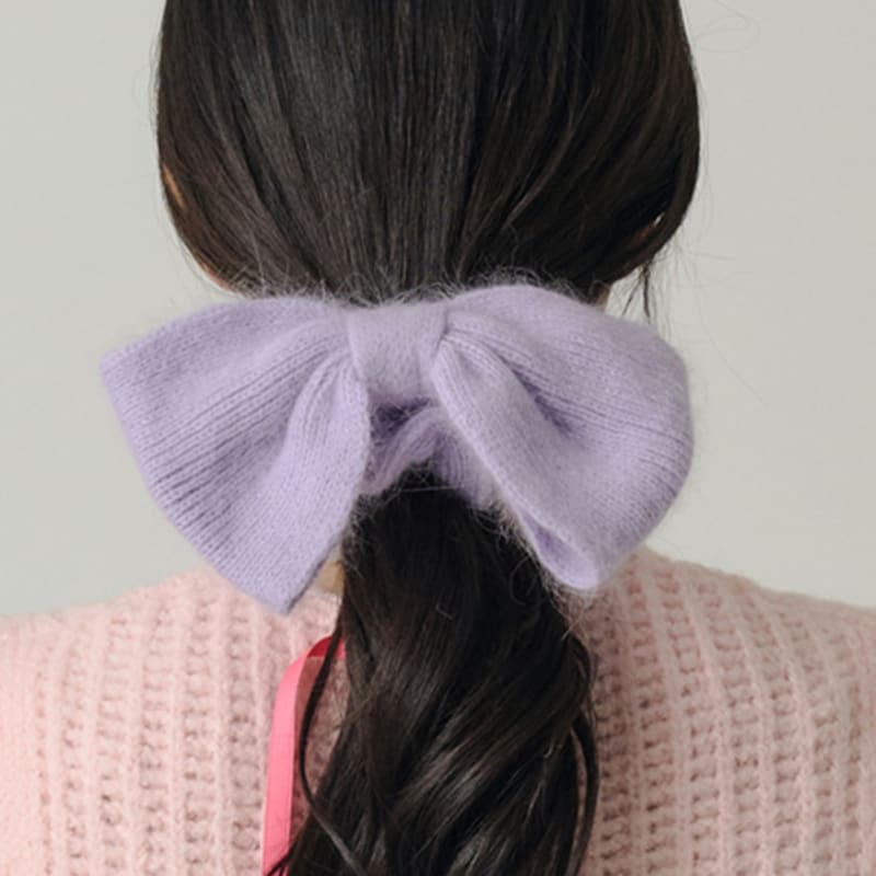 SORRY TOO MUCH LOVE Pearl Wool Angora Big Knit Hairband_Multi