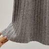 Korean Fashion High-Waisted Slimming Pleated Knit Skirt with Bow Detail